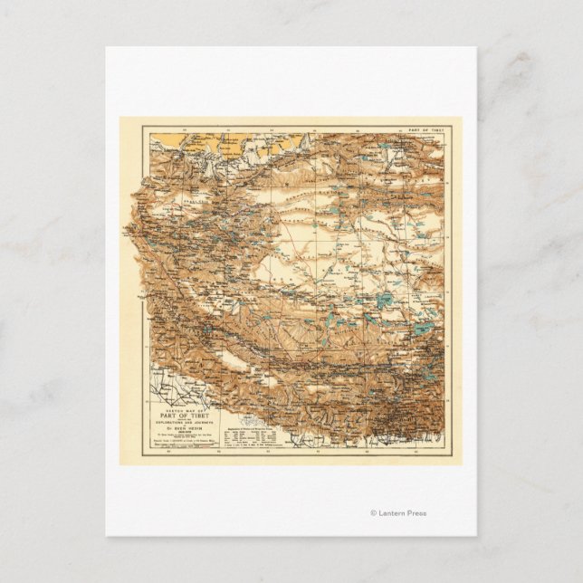 TibetPanoramisk kartaTibet Vykort (Framsida)
