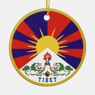 Tibets emblem julgransprydnad keramik
