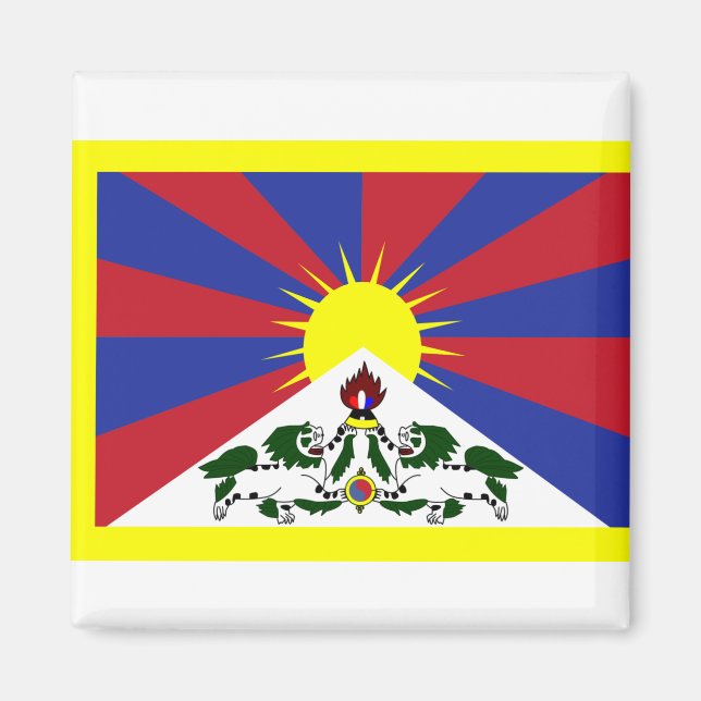 Tibets flagga magnet (Framsidan)