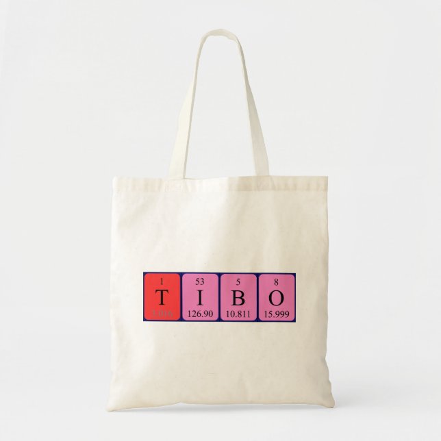 Tibo Periodisk påse mellan bord och namn Tygkasse (Framsidan)