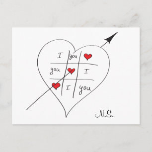 Tic Tac Love Toe Citat kärlek Vykort