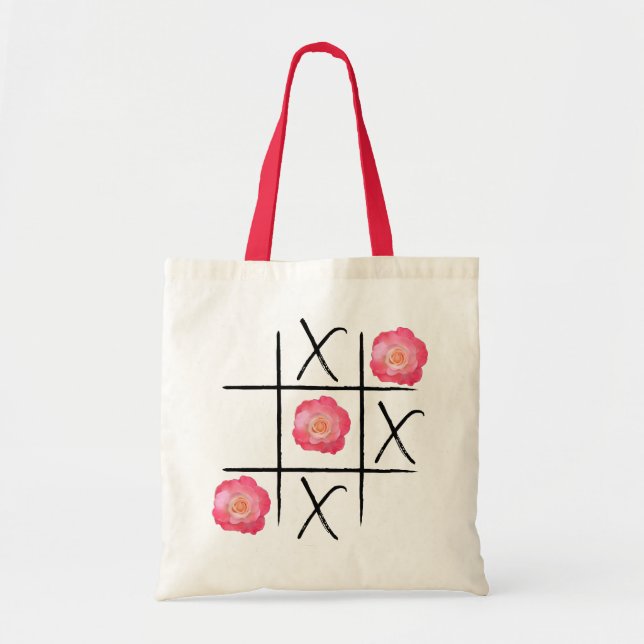 Tic-Tac-Rose-handväska Tygkasse (Framsidan)