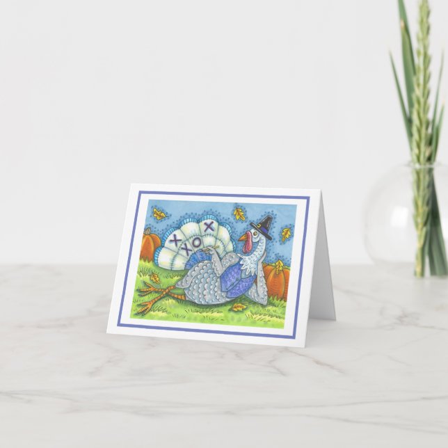 TIC TAC TOC TO TURKEY THANKSGIVING GREETING CARD V KORT (Framsida)