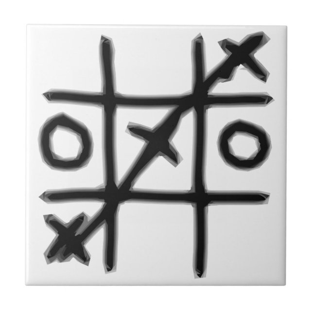 Tic Tac Toe - 3 på en rad Kakelplatta (Framsidan)
