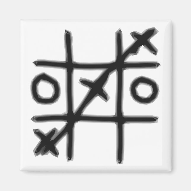 Tic Tac Toe - 3 på en rad Magnet (Framsidan)