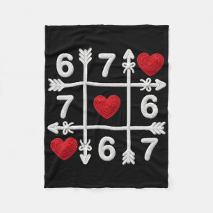 Tic Tac Toe 67 Alla hjärtans dag Par Hjärta Sex Sj Fleecefilt