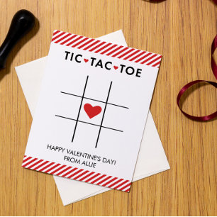 Tic Tac Toe Alla hjärtans dag, Kid Valentine Julkort