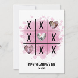 Tic Tac Toe Alla Hjärtans Dags Foto Julkort