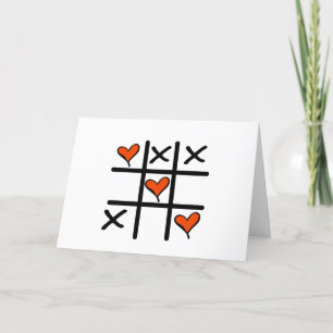 Tic Tac Toe Alla hjärtansdags-kort Kort