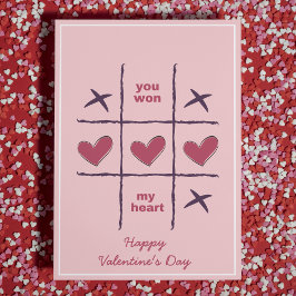Tic-Tac-Toe Funny Valentine Day Julkort