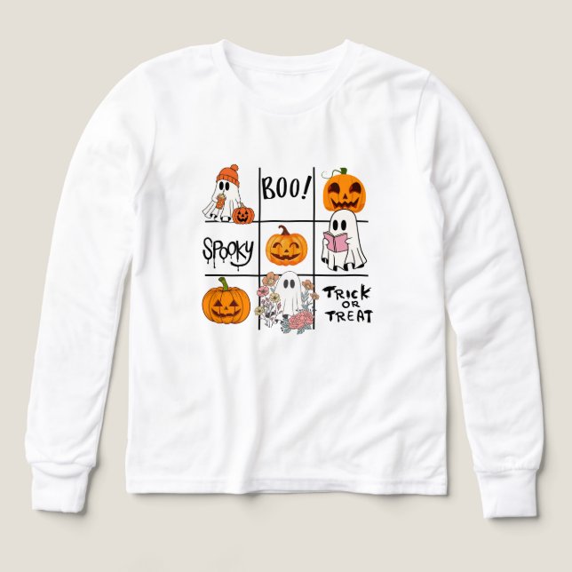 Tic TAC toe halloween T Shirt (Design framsida)