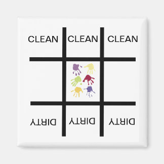 Tic Tac Toe Händer Clean Dirty Dishwasher Magnet