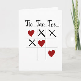 Tic Tac Toe Hearts Alla hjärtans dag årsdagskort Kort