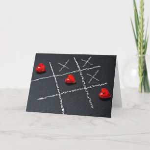 Tic Tac Toe Hjärtan Söt Alla Hjärtans Dag Helgkort