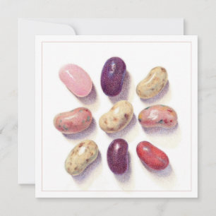 TIC TAC TOE JELLY BEANS 5,25-tums Fyrkantigt platt Inbjudningar