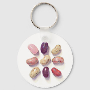 TIC TAC TOE JELLY BEANS Aluminium Round Keychain Nyckelring