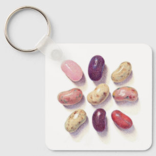 TIC TAC TOE JELLY BEANS Aluminium Square Keychain Nyckelring