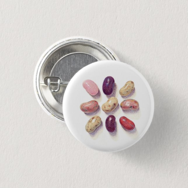 TIC TAC TOE JELLY BEANS Round Button Knapp (Framsida & baksida)