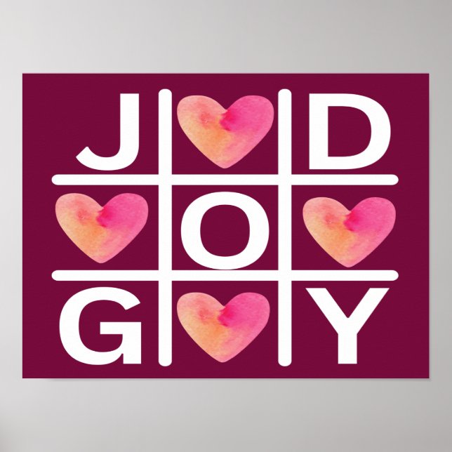 Tic Tac Toe Joy och God Christian Faith Poster (Framsidan)