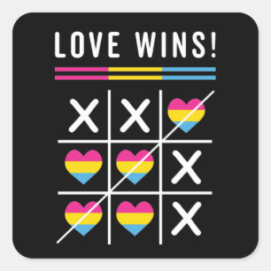 Tic Tac Toe Kärlek vinner det transsexuella Pridet Fyrkantigt Klistermärke