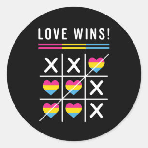 Tic Tac Toe Kärlek vinner det transsexuella Pridet Runt Klistermärke