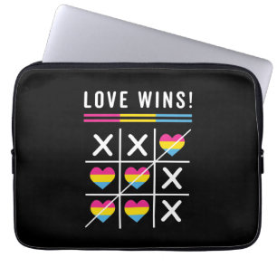 Tic Tac Toe Kärlek Vinner HBTQ Pansexuell Stolthet Laptop Fodral