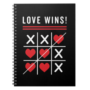 Tic Tac Toe Kärlek Vins Birthday Valentine Day Anteckningsbok