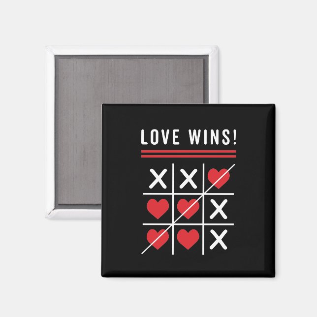 Tic Tac Toe Kärlek Vins Birthday Valentine Day Magnet (Front/Back)