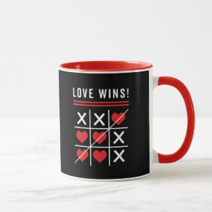 Tic Tac Toe Kärlek Vins Birthday Valentine Day Mugg