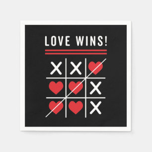 Tic Tac Toe Kärlek Vins Birthday Valentine Day Pappersservett