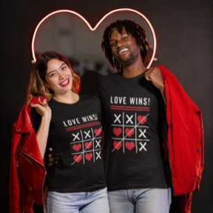 Tic Tac Toe Kärlek Vins Birthday Valentine Day T Shirt
