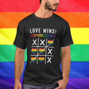 Tic Tac Toe Kärlek Wins LGBTQ Gay pride T Shirt