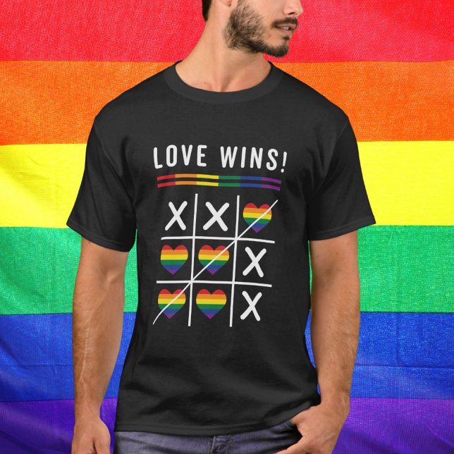 Tic Tac Toe Kärlek Wins LGBTQ Gay pride T Shirt (Skapare uppladdad)