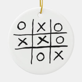 Tic Tac Toe Noughts och Kor Julgransprydnad Keramik