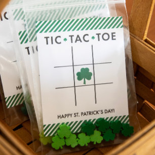 Tic Tac Toe St. Patrick's Day Card-för barn Anteckningskort