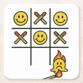 Tic Tac Toe Underlägg Papper Kvadrat