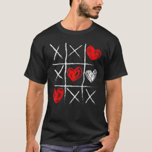Tic Tac Toe Valentine Day Cute Hearts Gamer T Shirt