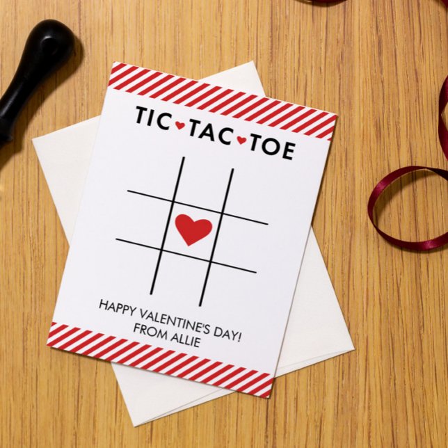 Tic Tac Toe Valentine Day, Kid Valentine Julkort (Skapare uppladdad)