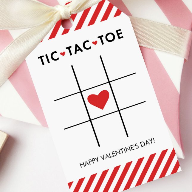 Tic Tac Toe Valentine, Kids School Classroom Presentetikett (Skapare uppladdad)