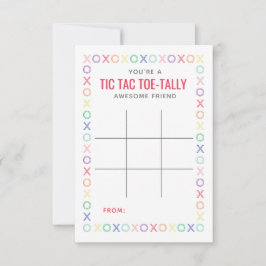 Tic Tac Toe Valentine-kort eller -Märkre Anteckningskort