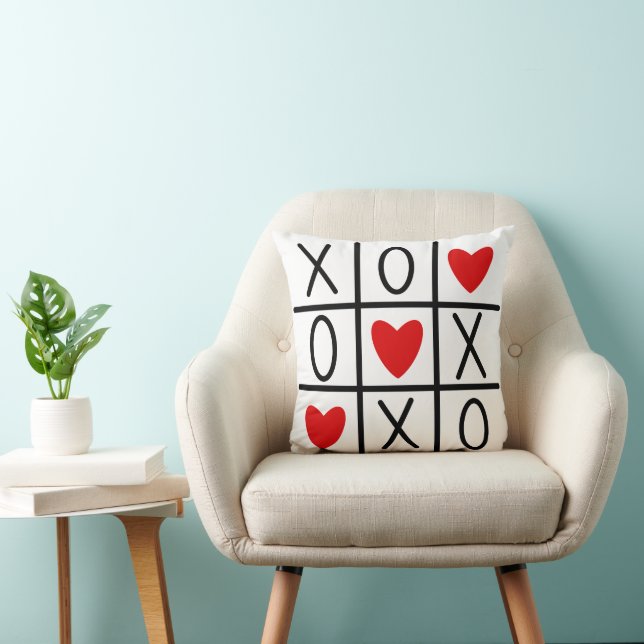 Tic Tac Toe Valentine Pillow Kudde (Stol)