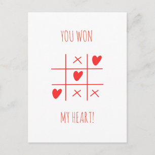 TIC TAC TOE VALENTINS DAG VYKORT