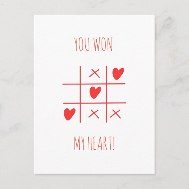 TIC TAC TOE VALENTINS DAG VYKORT (Framsida)
