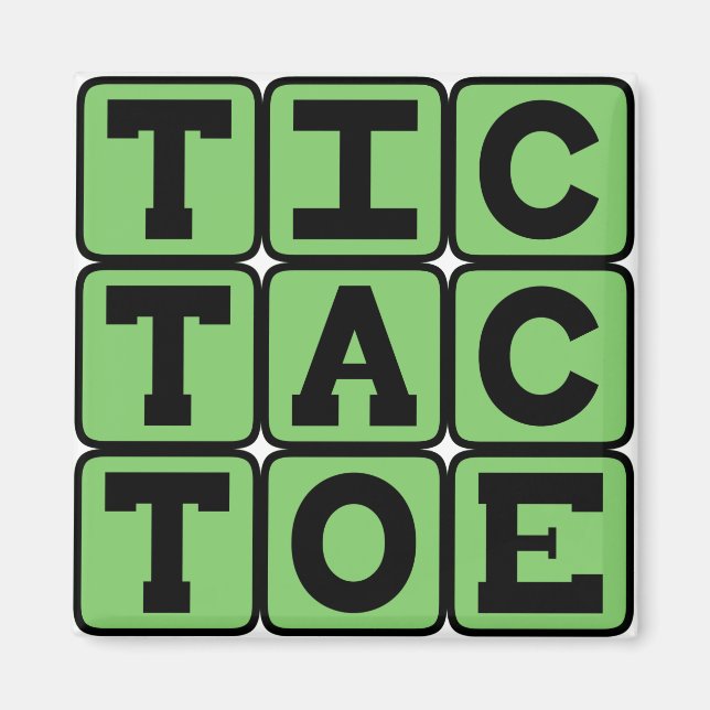 Tic-Tac-Toe, X- och O-spelet Magnet (Framsidan)