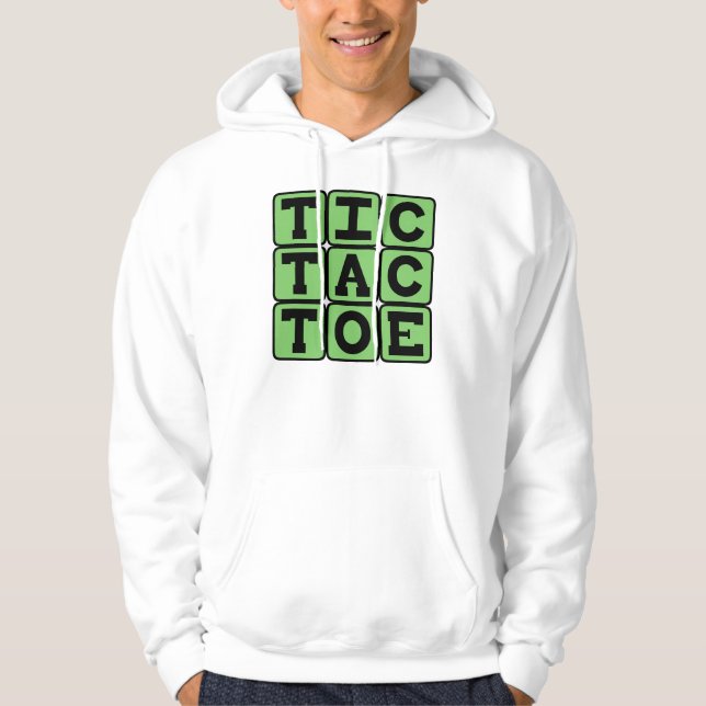 Tic-Tac-Toe, X- och O-spelet Tröja Med Luva (Framsida)