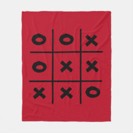 Tic Tac Toe XO Game Helgdag Red Fleece Blanket