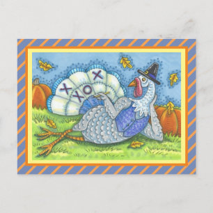 TIC TAC TOG TURKIET, ROLIGT THANKSGIVING BIRD GAME VYKORT