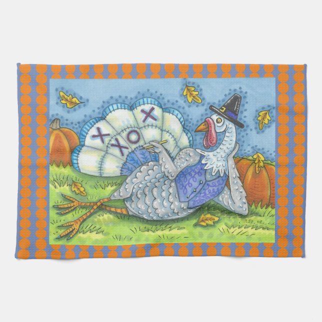 TIC TAC TOW TURKEY THANKSGIVING BIRD KITCHEN TOWEL KÖKSHANDDUK (Horisontell)
