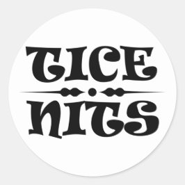 Tice Nits Complimentary Text Classic Round Sticker Runt Klistermärke