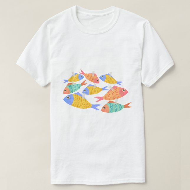 Tichert för män fich färger  t shirt (Design framsida)